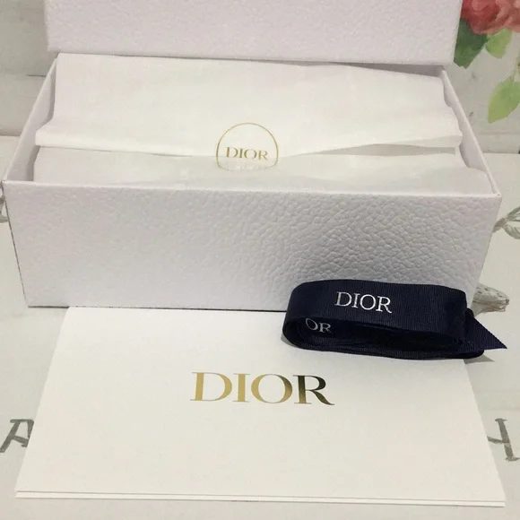 Brand New! DIOR Blue White & Gold Gift Box Set Box/Tissue/Envelope/Ribbon! ✨ - Picture 5 of 12